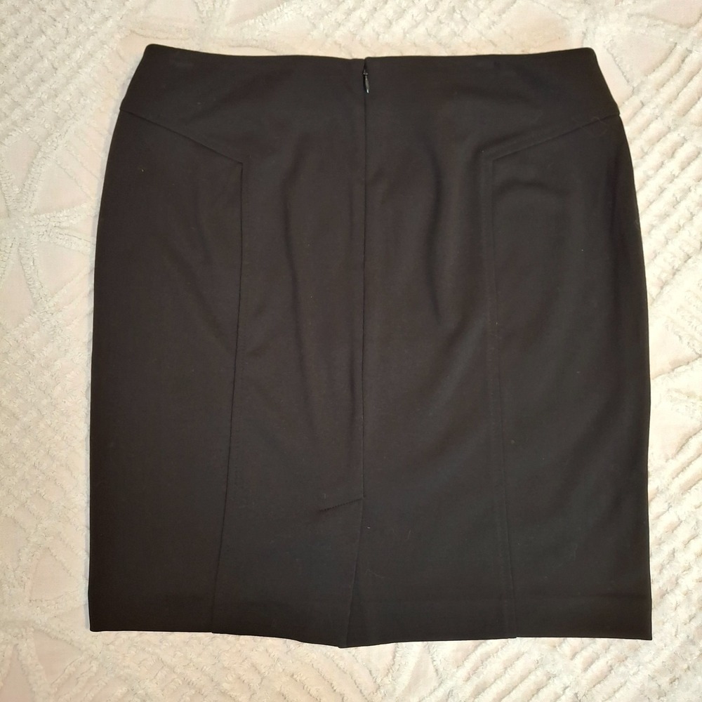 Ann Taylor Loft Womens 10 Pencil Skirt Black Stretch Career Business Back Vent - Picture 6 of 7